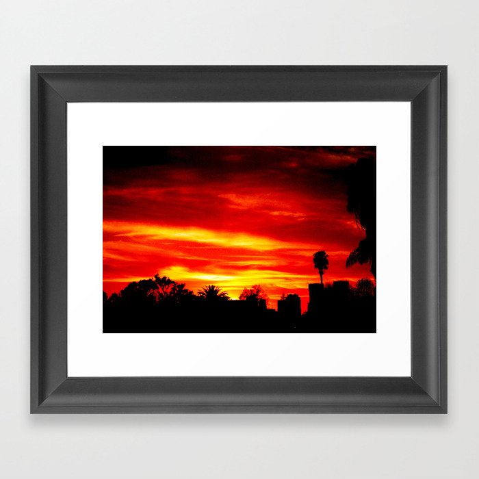 Fire in the sky Framed Art Print