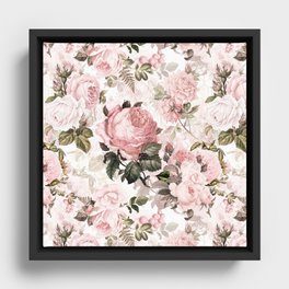 Vintage & Shabby Chic - Sepia Pink Roses  Framed Canvas