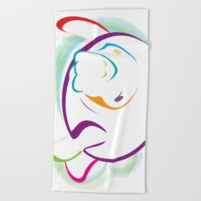 Rainbow Manatee Beach Towel By Rmcgcreative Society6