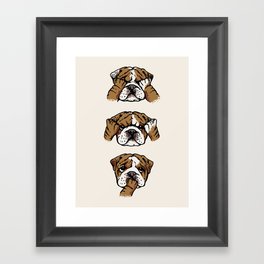 No Evil English Bulldog Framed Art Print