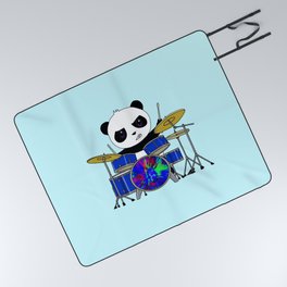 A Drumming Panda Picnic Blanket