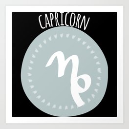 Capricorn Art Print | Zodiac Signs, Sea Goat, Horoscope, Pop Culture, Graphicdesign, Divine, Stars, Moon Sign, Cute, Sun Sign 