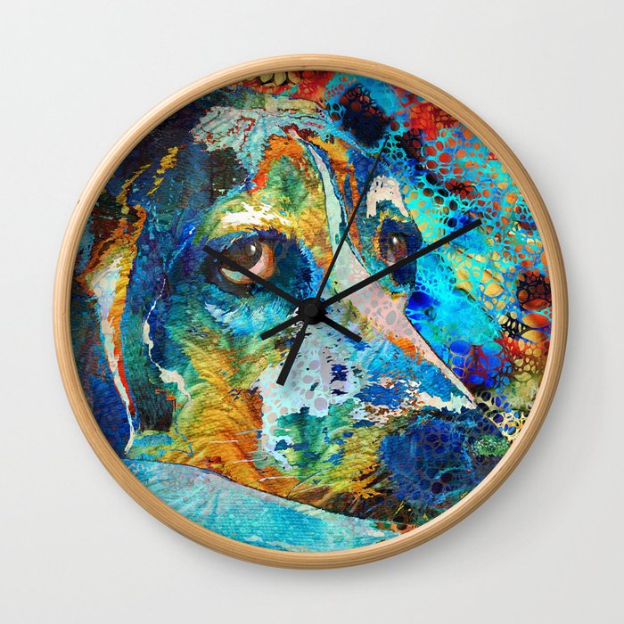 Sweet Beagle Dog Art by Sharon Cummings Wall Clock