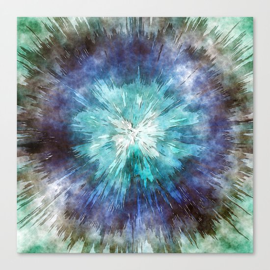 Hues of Blue Tie Dye Canvas Print