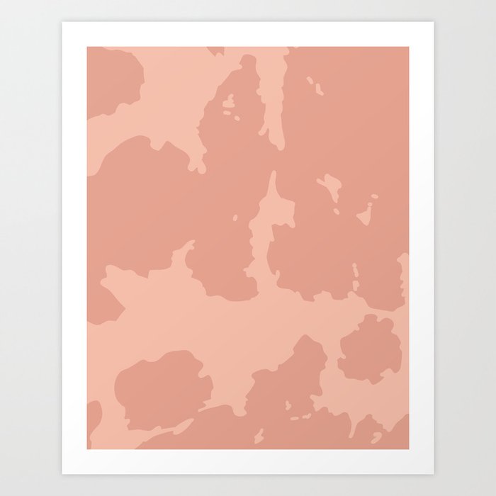 Cow Spots in Nostalgic Retro Nude Pink Art Print