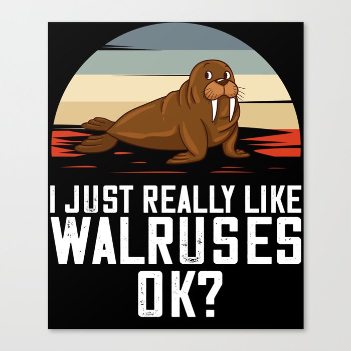 Walrus Baby Atlantic Animal Funny Cute Canvas Print
