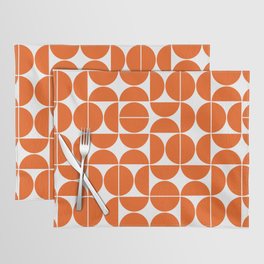 Mid Century Modern Geometric 04 Orange Placemat