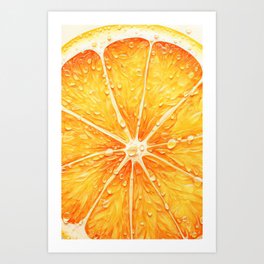 Fresh Orange Juicy Fruit Art Print