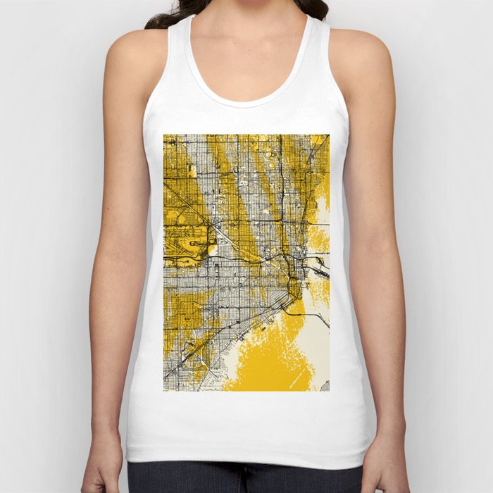 Miami Artistic Map - Yellow Collage Tank Top