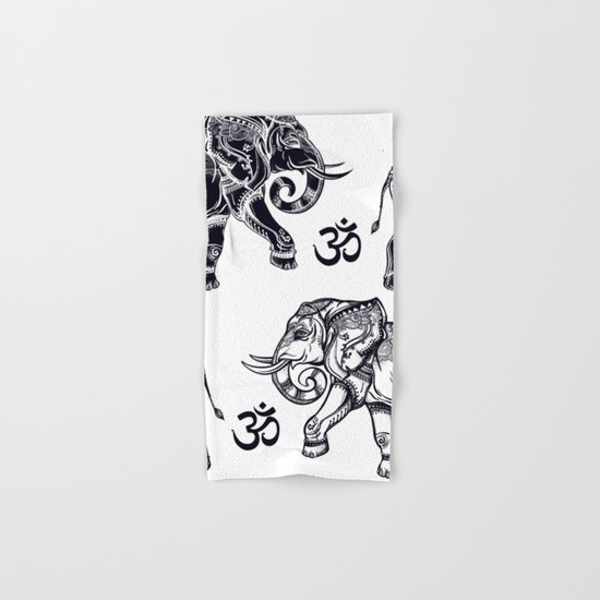 Elephants Pattern Hand & Bath Towel