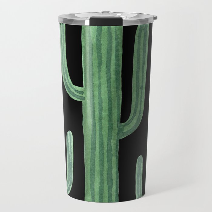 Classic Cactus Black Travel Mug