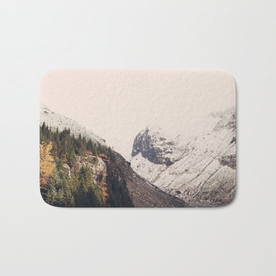 Winter Mountain Morning Bath Mat