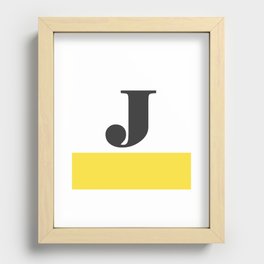 Monogram Letter J-Pantone-Buttercup Recessed Framed Print