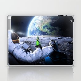 Astronaut on the Moon with beer Laptop Skin