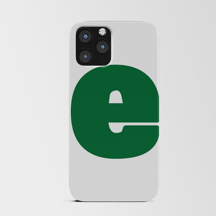 e (Olive & White Letter) iPhone Card Case