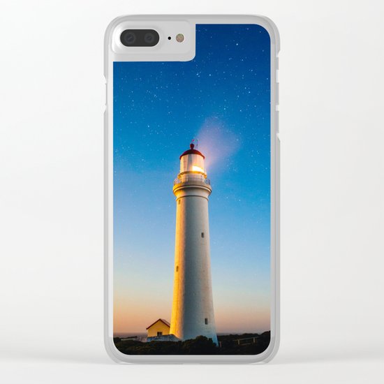 Lighthouse at night Clear iPhone Case