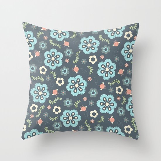 Whimsy Floral Throw Pillow