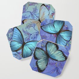 Morpho Blue Butterflies Colorful Daydream Coaster