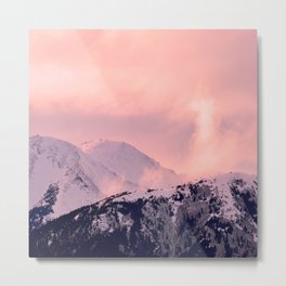 Kenai Mts Bathed in Serenity Rose - II Metal Print | Kenai, Quartz, Photo, Cook Inlet, Alaska, Serenity, Bathed, Winter, Rose, Wilderness 