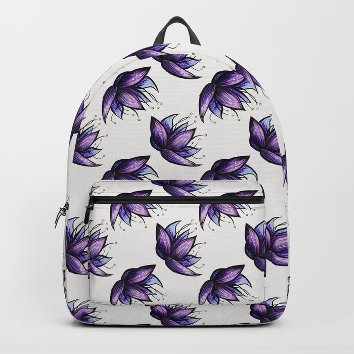 Abstract Flower Doodle Ink Watercolor Drawing Backpack by Boriana ...