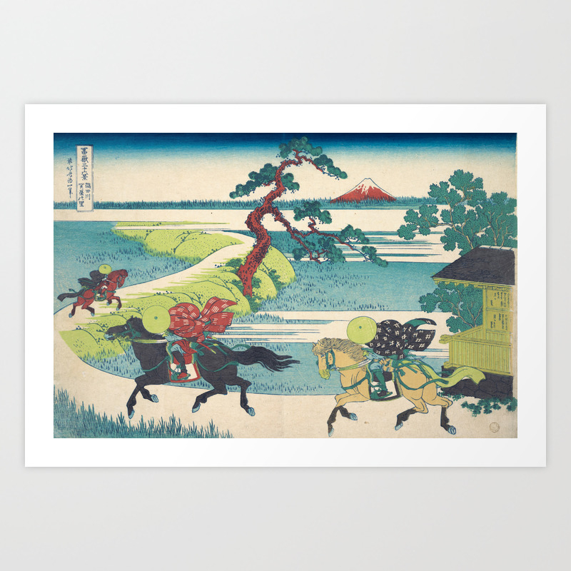 Katsushika Hokusai Sekiya Village On The Sumida River Art Print By Fineearthprints Society6