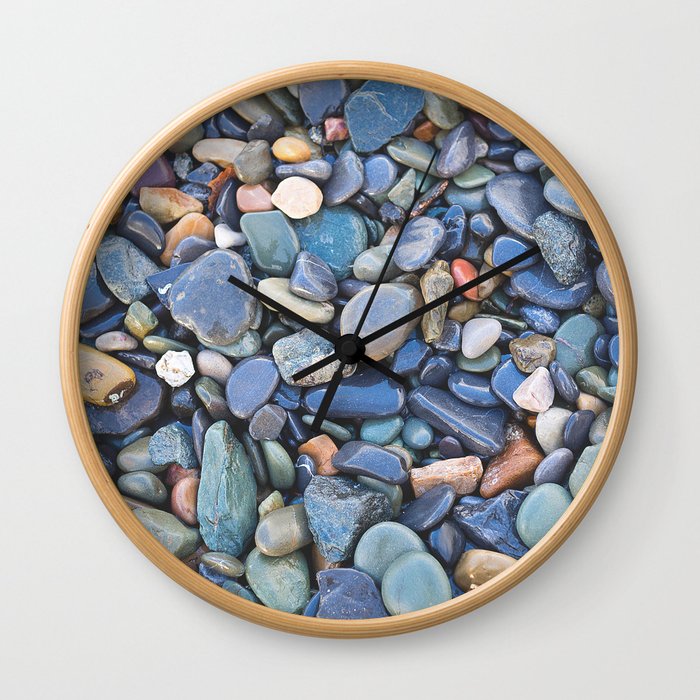 Wet Beach Stones Wall Clock