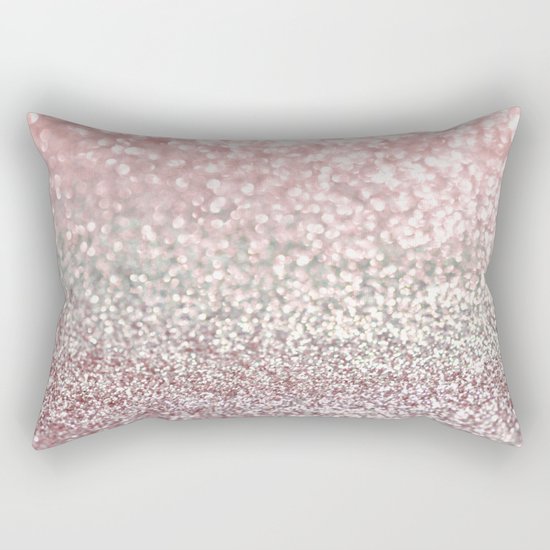 Girly Pink Snowfall Rectangular Pillow