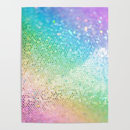 Rainbow Princess Glitter #5 (Faux Glitter) #shiny #decor #art #society6 Poster
