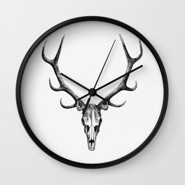 Stag skull drawing, The Great and Small Game of India Wall Clock