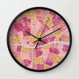 Colorful Dublin map Wall Clock | Map, Europe, Abstract, Plan, Travel, Polygonal, Dublin, Gold, Ireland, Colorful 
