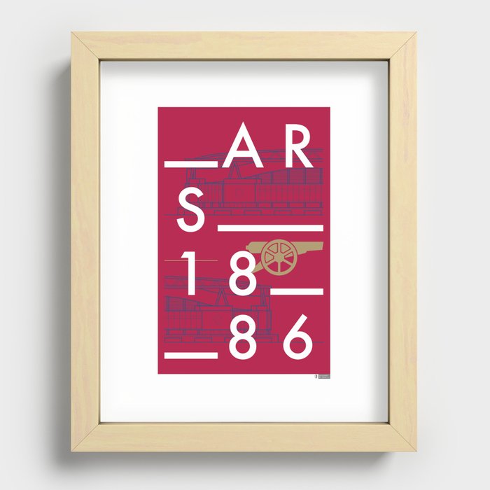 Emirates - Arsenal - Typoline Stadiums Recessed Framed Print