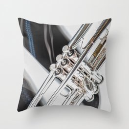 High Notes ~ Contemporary Trumpet Portrait Throw Pillow