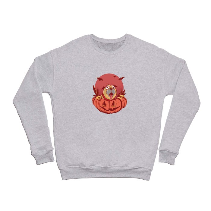 Pug Halloween Red Moon Rising Crewneck Sweatshirt