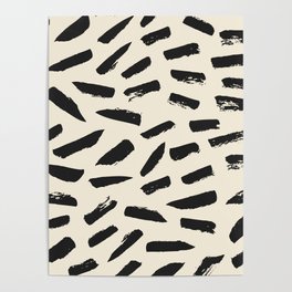 Hand Made Black Brush Strokes Poster