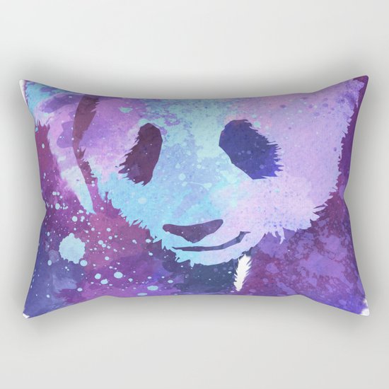 Watercolor Panda in Purple Rectangular Pillow