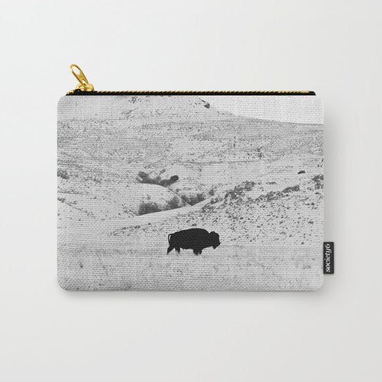 Black and White Bison Carry-All Pouch