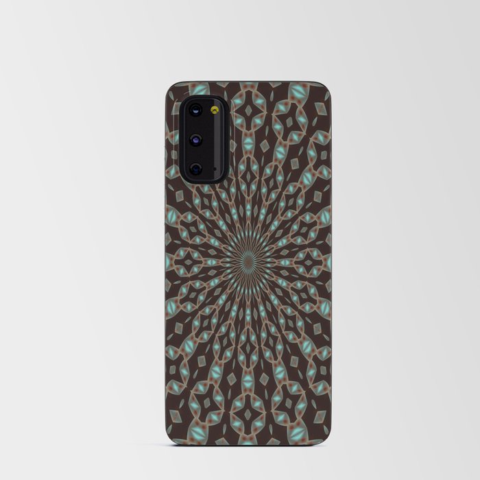 Radial Pattern In Brown Teal and Red Android Card Case