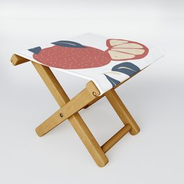 Retro vintage strawberry & orange Shapes Design 04, Modern Art V2 Folding Stool