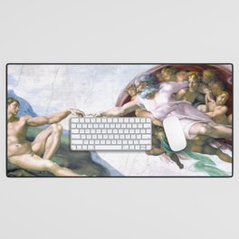 Michelangelo - Creation of Adam - Sistine Chapel - Artwork Desk Mat