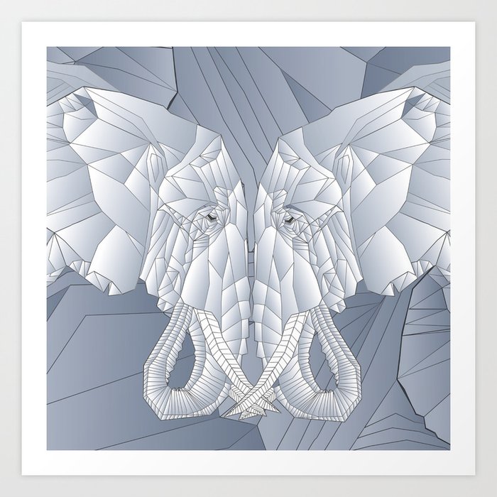Stone Elephant Art Print