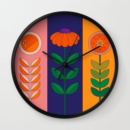 Springtime Jackpot Wall Clock | Midcenturymod, 70Sposter, Graphicdesign, Mod, Curated, Retroflowers, 70Sflowers 