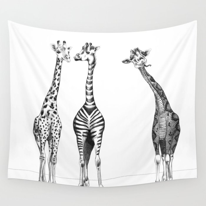 Funny Giraffes Wall Tapestry