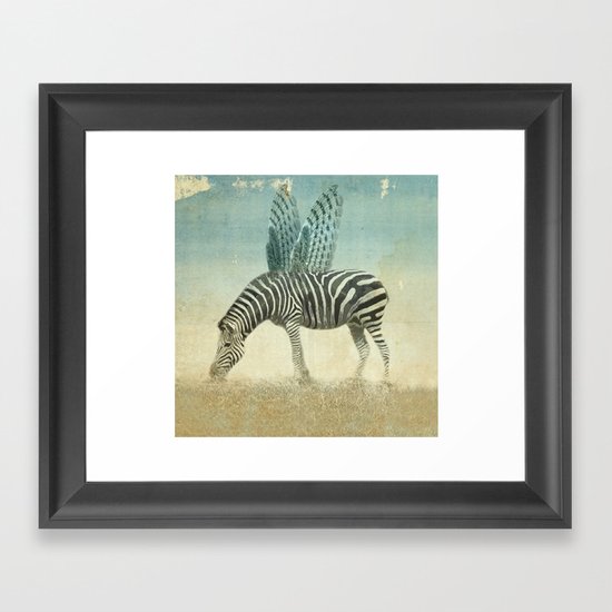 on the wings Framed Art Print