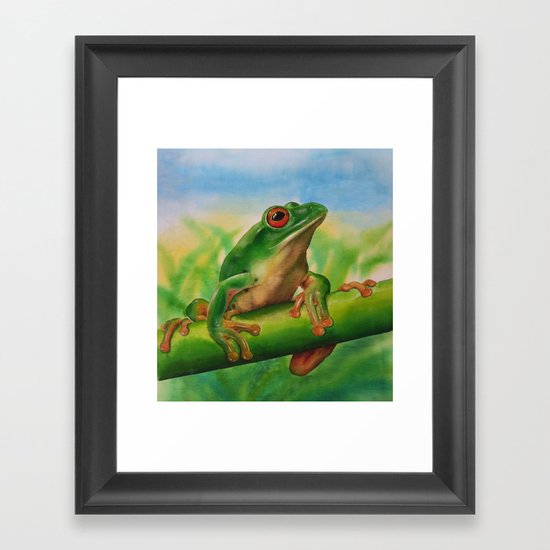 Green Treefrog Framed Art Print