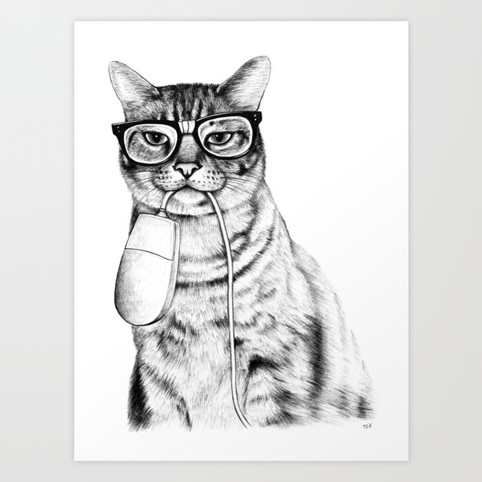 Mac Cat Art Print by florever Society6