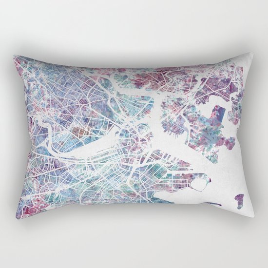Boston map Rectangular Pillow