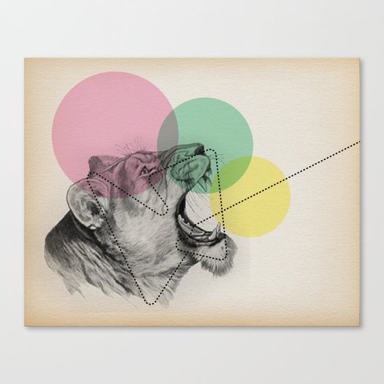 lioness line Canvas Print