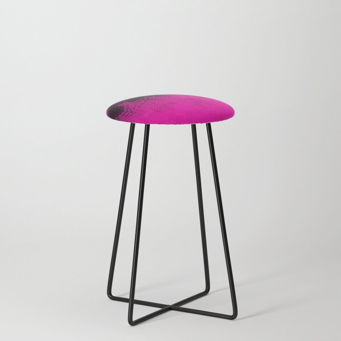 Pink Glitch Distortion Counter Stool