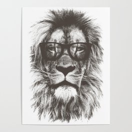 Lion in glasses art Poster | Eyes, Glasses, Hipster, Photo, Graphicdesign, Popular, Collage, Digital, Lion, Big 