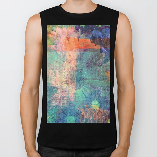 Grunge Flower Biker Tank